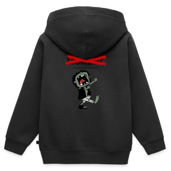 Je déteste les lundis - Sweat Premium à capuche zippé enfant bio - noir - Dos - AI Model Kid Male (0cm)
