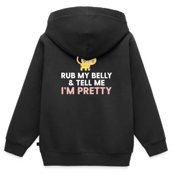 Yellow Kitten - Frotte mon ventre et dis-moi que je suis jolie - Sweat Premium à capuche zippé enfant bio - noir - Dos - AI Model Kid Male (0cm)
