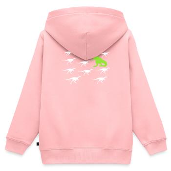 Gegen den Strom Individualität und Stil Dinos - Kinder Premium Organic Zip Hoodie - Rosa - Hinten - AI Model Kid Female (0cm)
