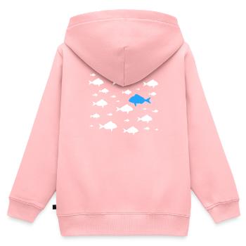 Gegen den Strom Individualität und Stil Fische - Kinder Premium Organic Zip Hoodie - Rosa - Hinten - AI Model Kid Female (0cm)