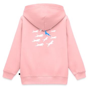 Gegen den Strom Individualität und Stil Hunde - Kinder Premium Organic Zip Hoodie - Rosa - Hinten - AI Model Kid Female (0cm)