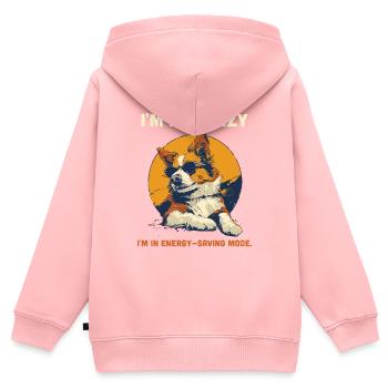 Lazy Dog Humor Energy Saving Mode Funny - Kids Premium Organic Zip-up Hoodie - rose - Back - AI Model Kid Female (0cm)