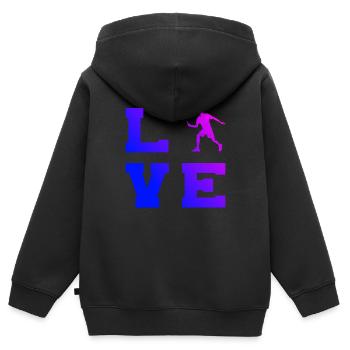 Badminton Players Badminton Men Women Squash - Kids Premium Organic Zip-up Hoodie - black - Back - AI Model Kid Male (0cm)