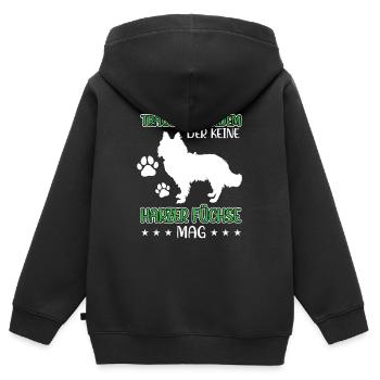 Harzer Fuchs nicht trauen Altdeutscher Hütehund - Kinder Premium Organic Zip Hoodie - Schwarz - Hinten - AI Model Kid Male (0cm)