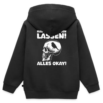 Röntgen Schwarzer Humor und makaberer Stil - Kinder Premium Organic Zip Hoodie - Schwarz - Hinten - AI Model Kid Male (0cm)
