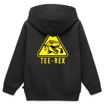 Tee-Rex! und Golfer! - Kinder Premium Organic Zip Hoodie - Schwarz - Hinten - AI Model Kid Male (0cm)