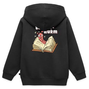 RAT DE BIBLIOTHÈQUE RAT DE BIBLIOTHÈQUE - Sweat Premium à capuche zippé enfant bio - noir - Dos - AI Model Kid Male (0cm)