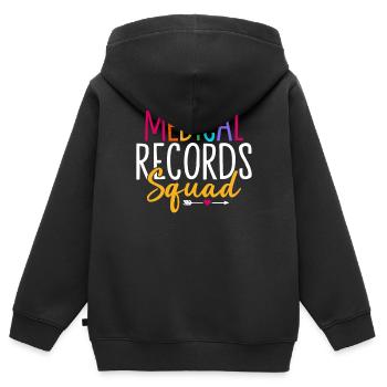 Équipe des dossiers médicaux Funny Healthcare Hospital - Sweat Premium à capuche zippé enfant bio - noir - Dos - AI Model Kid Male (0cm)
