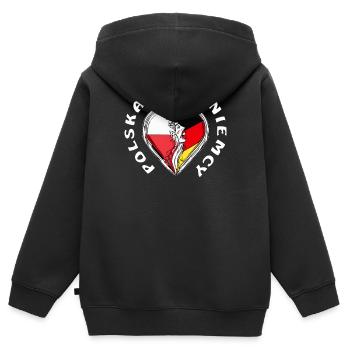 CŒUR DE POLSKA NIEMCY - Sweat Premium à capuche zippé enfant bio - noir - Dos - AI Model Kid Male (0cm)