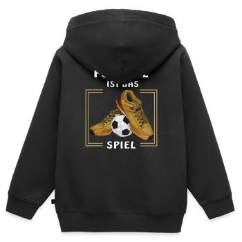 FUßBALLSCHUHE FUßBALL IST DAS SPIEL - Kinder Premium Organic Zip Hoodie - Schwarz - Hinten - AI Model Kid Male (0cm)
