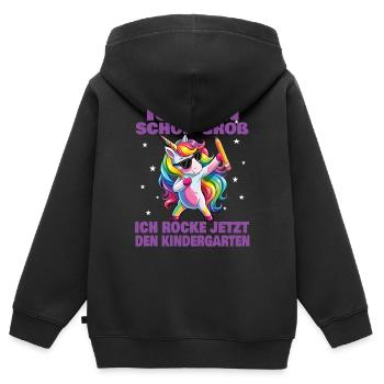 Maternelle Enfant 2024 Kita Start Start - Sweat Premium à capuche zippé enfant bio - noir - Dos - AI Model Kid Male (0cm)