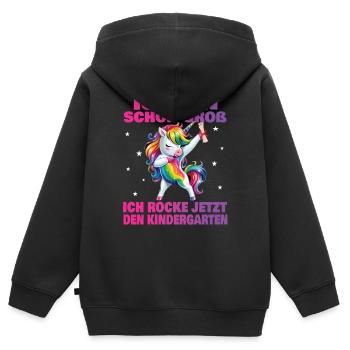 Maternelle Enfant 2024 Kita Start Start - Sweat Premium à capuche zippé enfant bio - noir - Dos - AI Model Kid Male (0cm)