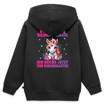 Maternelle Enfant 2024 Kita Start Start - Sweat Premium à capuche zippé enfant bio - noir - Dos - AI Model Kid Male (0cm)
