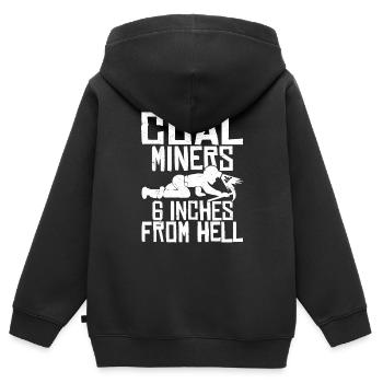 Les mineurs de charbon fabriquent la pioche minière des pères parfaits - Sweat Premium à capuche zippé enfant bio - noir - Dos - AI Model Kid Male (0cm)