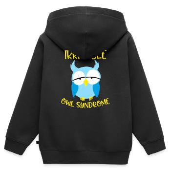 Reizbares Eulensyndrom Lustige Nachtvögel Humor - Kinder Premium Organic Zip Hoodie - Schwarz - Hinten - AI Model Kid Male (0cm)