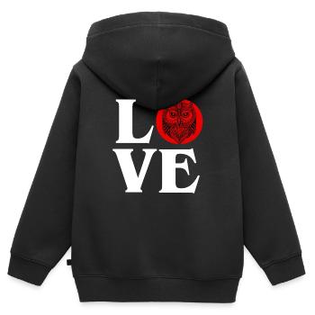 Eule Liebe Nachtvögel Liebhaber Raubvogel Cool - Kinder Premium Organic Zip Hoodie - Schwarz - Hinten - AI Model Kid Male (0cm)