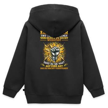 Electricians We solve problems – pride and humor - Kids Premium Organic Zip-up Hoodie - black - Back - AI Model Kid Male (0cm)