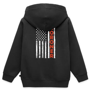 Gerichtsmediziner USA Flagge Strafverfolgung Patriotischer Stellvertreter - Kinder Premium Organic Zip Hoodie - Schwarz - Hinten - AI Model Kid Male (0cm)