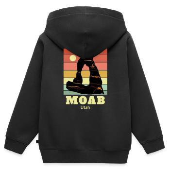 Moab, Utah - Sweat Premium à capuche zippé enfant bio - noir - Dos - AI Model Kid Male (0cm)