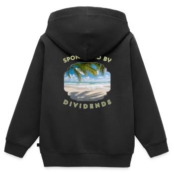 Sponsored by dividends - Kinder Premium Organic Zip Hoodie - Schwarz - Hinten - AI Model Kid Male (0cm)