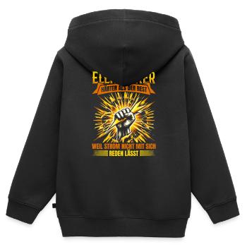 Elektriker: Härter als der Rest Stärke und Stolz - Kinder Premium Organic Zip Hoodie - Schwarz - Hinten - AI Model Kid Male (0cm)