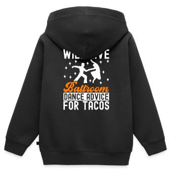 Ballsaal Tanz Ballsaaltänzer Gesellschaftstänzer - Kinder Premium Organic Zip Hoodie - Schwarz - Hinten - AI Model Kid Male (0cm)