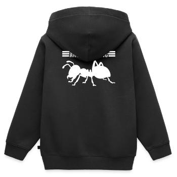 Fourmis - Sweat Premium à capuche zippé enfant bio - noir - Dos - AI Model Kid Male (0cm)