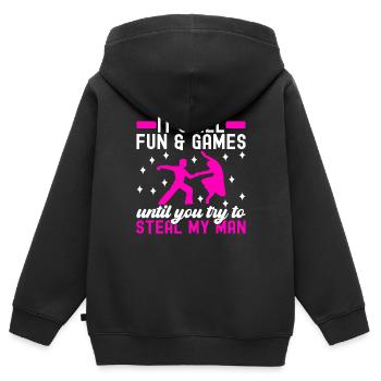 Ballsaal Tanz Ballsaaltänzer Gesellschaftstänzer - Kinder Premium Organic Zip Hoodie - Schwarz - Hinten - AI Model Kid Male (0cm)