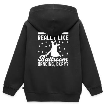 Ballsaal Tanz Ballsaaltänzer Gesellschaftstänzer - Kinder Premium Organic Zip Hoodie - Schwarz - Hinten - AI Model Kid Male (0cm)
