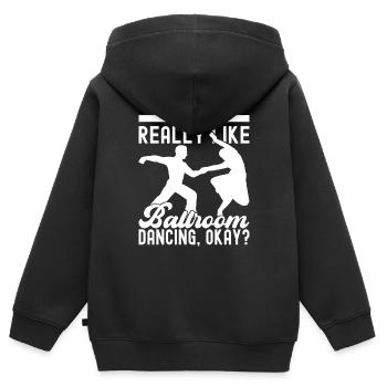 Ballsaal Tanz Ballsaaltänzer Gesellschaftstänzer - Kinder Premium Organic Zip Hoodie - Schwarz - Hinten - AI Model Kid Male (0cm)