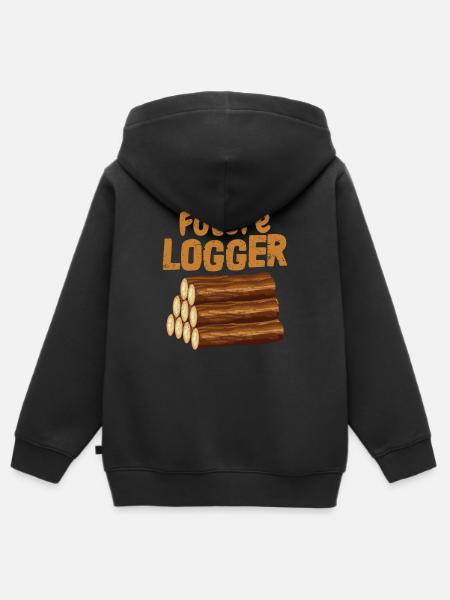 Future Logger Logging Lumberjack - Kinder Premium Organic Zip Hoodie - Schwarz