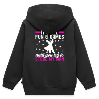 Ballsaal Tanz Ballsaaltänzer Gesellschaftstänzer - Kinder Premium Organic Zip Hoodie - Schwarz - Hinten - AI Model Kid Male (0cm)