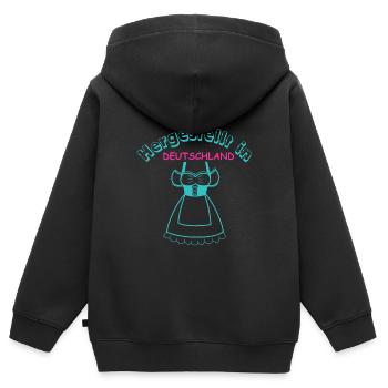 Germany, Deutschland, German, Patriotismus - 13 - Kinder Premium Organic Zip Hoodie - Schwarz - Hinten - AI Model Kid Male (0cm)