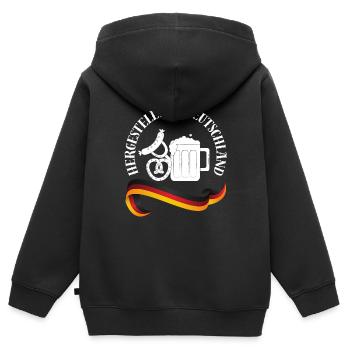 Germany, Deutschland, German, Patriotismus - 8 - Kinder Premium Organic Zip Hoodie - Schwarz - Hinten - AI Model Kid Male (0cm)