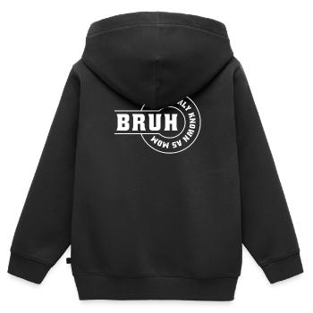 BRUH anciennement connu sous le nom de maman - Sweat Premium à capuche zippé enfant bio - noir - Dos - AI Model Kid Male (0cm)