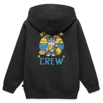 Badestrand & Meer plastikfrei gegen Verschmutzung - Kinder Premium Organic Zip Hoodie - Schwarz - Hinten - AI Model Kid Male (0cm)