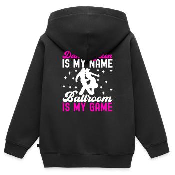 Ballsaal Tanz Ballsaaltänzer Gesellschaftstänzer - Kinder Premium Organic Zip Hoodie - Schwarz - Hinten - AI Model Kid Male (0cm)