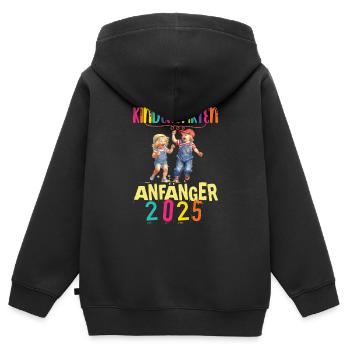 Kindergarten Anfänger 2025 Kita Krippe Hort - Kinder Premium Organic Zip Hoodie - Schwarz - Hinten - AI Model Kid Male (0cm)