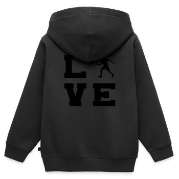 Badminton Squash Herren Federball Badmintonspieler - Kinder Premium Organic Zip Hoodie - Schwarz - Hinten - AI Model Kid Male (0cm)