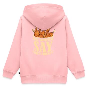 Did Someone Say Fried Chicken? Fast Food Fry - Kinder Premium Organic Zip Hoodie - Rosa - Hinten - AI Model Kid Female (0cm)