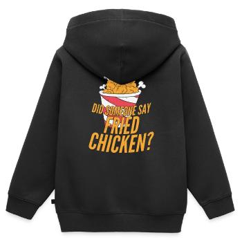 Did Someone Say Fried Chicken? Fry Fast Food - Kinder Premium Organic Zip Hoodie - Schwarz - Hinten - AI Model Kid Male (0cm)