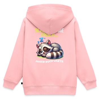Je suis fatigué Paresseux Drôle Pyjama Matin Grognements - Sweat Premium à capuche zippé enfant bio - rose - Dos - AI Model Kid Female (0cm)