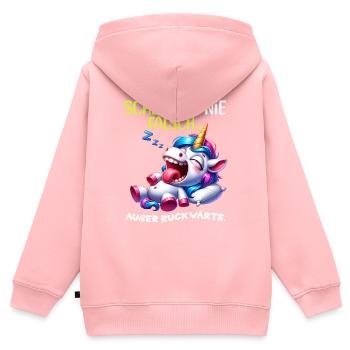 Je suis fatigué Paresseux Drôle Pyjama Matin Grognements - Sweat Premium à capuche zippé enfant bio - rose - Dos - AI Model Kid Female (0cm)