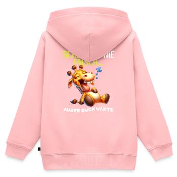 Je suis fatigué Paresseux Drôle Pyjama Matin Grognements - Sweat Premium à capuche zippé enfant bio - rose - Dos - AI Model Kid Female (0cm)
