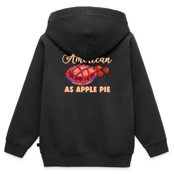 American As Apple Pie Graphic in Red and Green - Kids Premium Organic Zip-up Hoodie - black - Back - AI Model Kid Male (0cm)