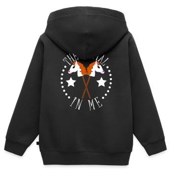Hobby Horsing Hobby Horse - Kids Premium Organic Zip-up Hoodie - black - Back - AI Model Kid Male (0cm)