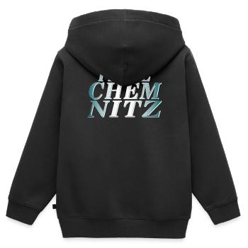 JE ME SENS CHEMNITZ - Sweat Premium à capuche zippé enfant bio - noir - Dos - AI Model Kid Male (0cm)
