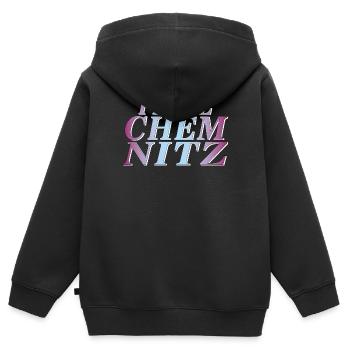 JE ME SENS CHEMNITZ - Sweat Premium à capuche zippé enfant bio - noir - Dos - AI Model Kid Male (0cm)