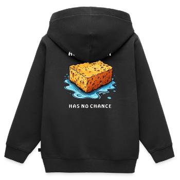 SCHWAMM AND THE DIRT HAS NO CHANCE - Kinder Premium Organic Zip Hoodie - Schwarz - Hinten - AI Model Kid Male (0cm)