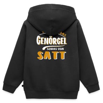 J’EN AI MARRE DES HARCÈLEMENTS - Sweat Premium à capuche zippé enfant bio - noir - Dos - AI Model Kid Male (0cm)